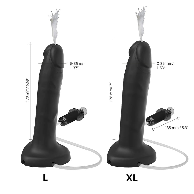 Strap-on-Me - Squirting Cum Dildo - Realistic Squirting Dildo - Black-Erotiekvoordeel.nl