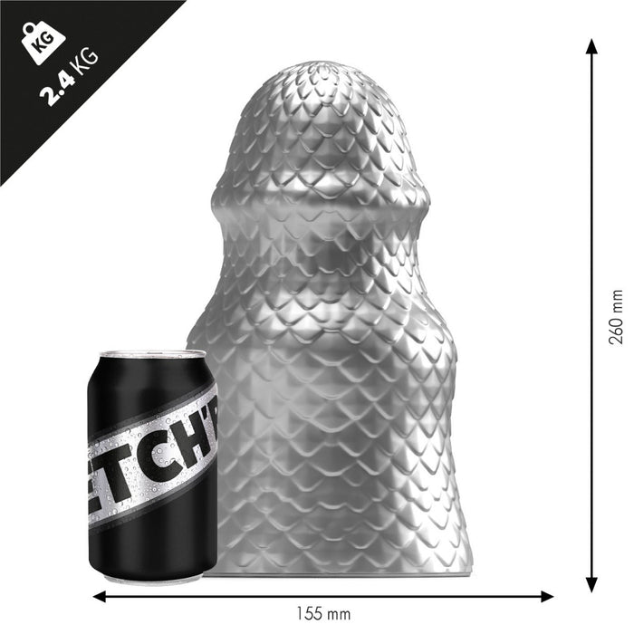 Stretch'r - Scaly - XXL Buttplug - Gun Metal Zilver-Erotiekvoordeel.nl