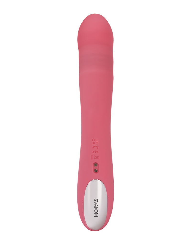 Svakom - Avery - Thrusting Rabbit Vibrator - Strawberry Pink-Erotiekvoordeel.nl