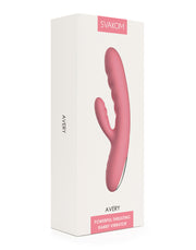 Svakom - Avery - Thrusting Rabbit Vibrator - Strawberry Pink-Erotiekvoordeel.nl