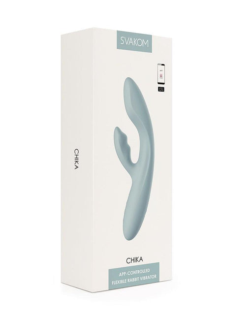 Svakom - Chika - Vibratore Rabbit riscaldante - Con controllo tramite app - Grigio chiaro - Erotiekvoordeel.nl