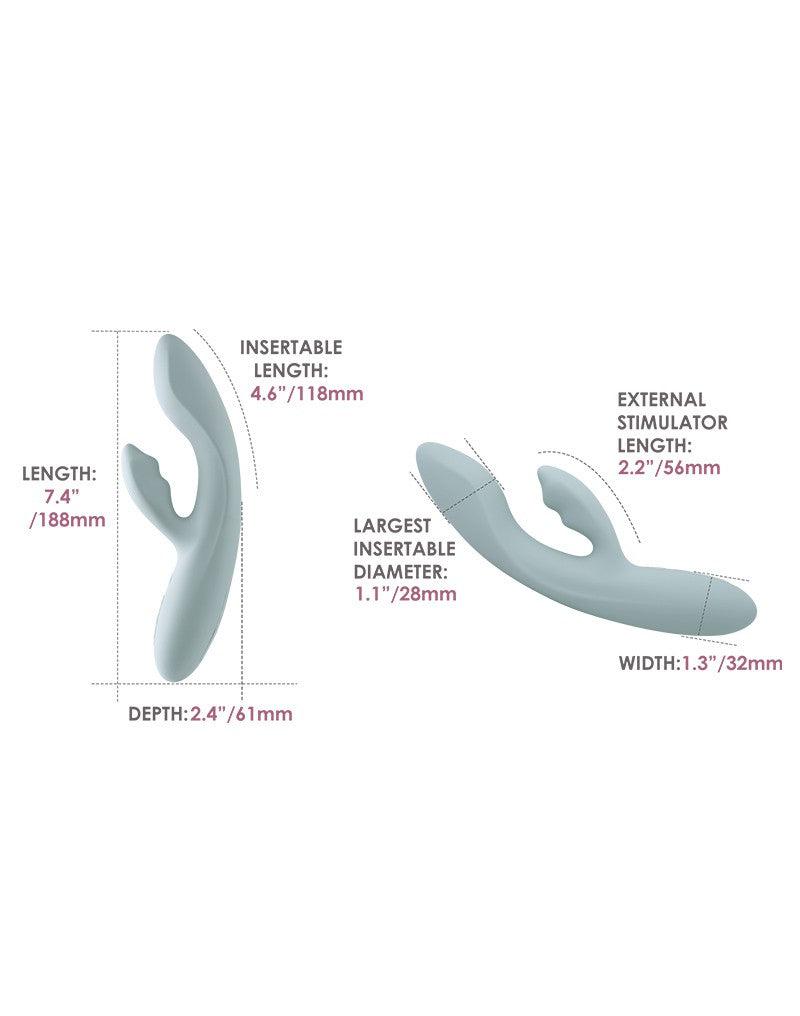 Svakom - Chika - Verwarmende Rabbit Vibrator - Met App Control - Lichtgrijs-Erotiekvoordeel.nl