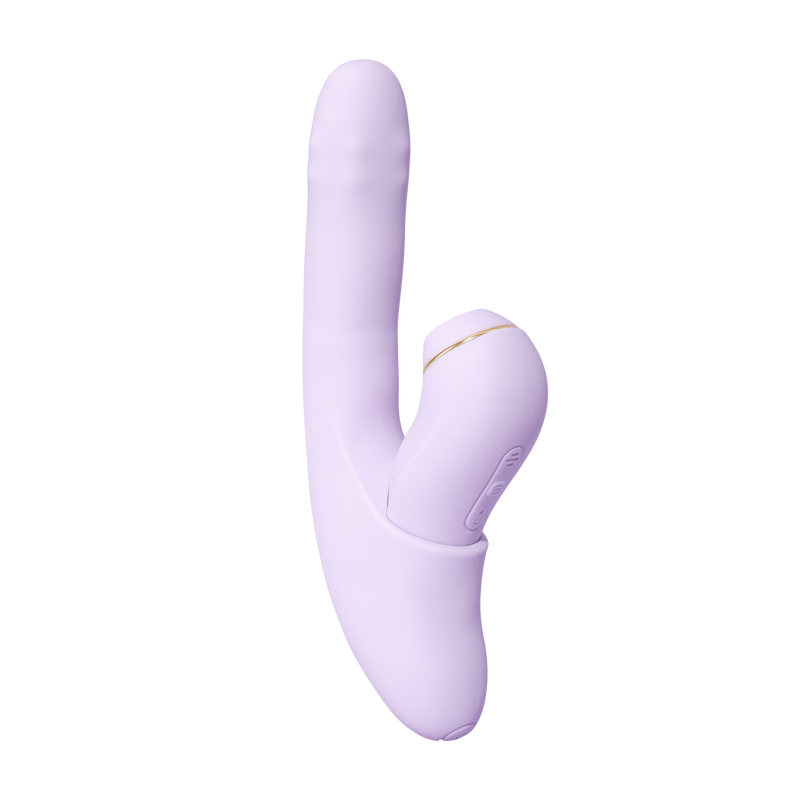 Svakom - DuoGlow – Stotende en Roterende Kralen Vibrator met Pulserende`Stimulator – Lila-Erotiekvoordeel.nl