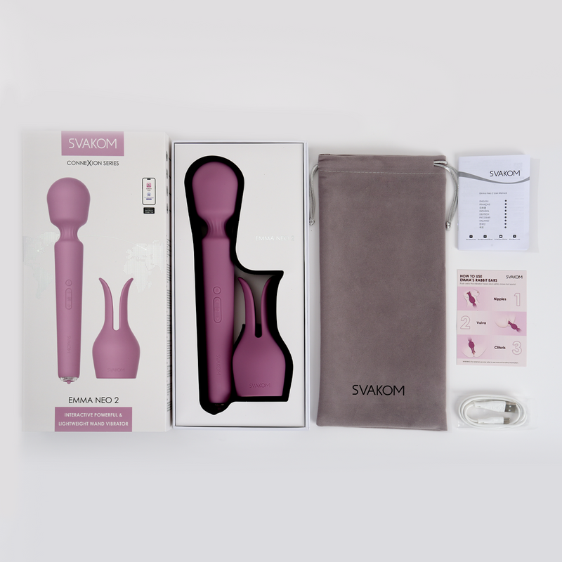 Svakom - Emma Neo 2 - Interactive and Powerful Wand Massager - Purple-Erotiekvoordeel.nl