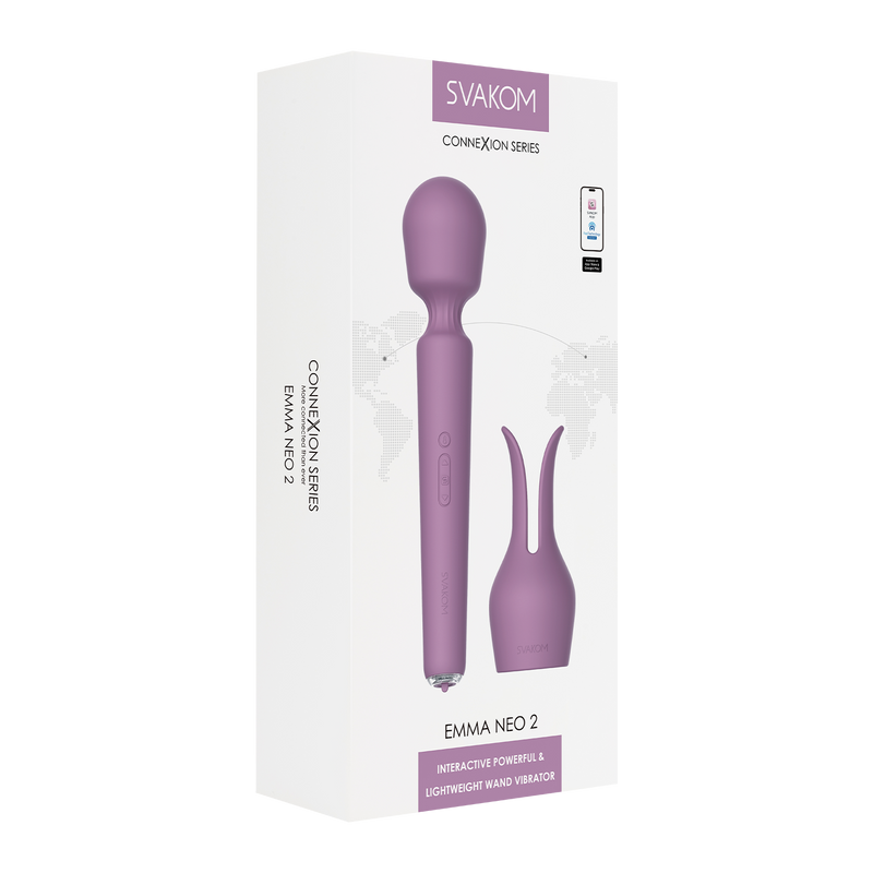 Svakom - Emma Neo 2 - Interactive and Powerful Wand Massager - Purple-Erotiekvoordeel.nl