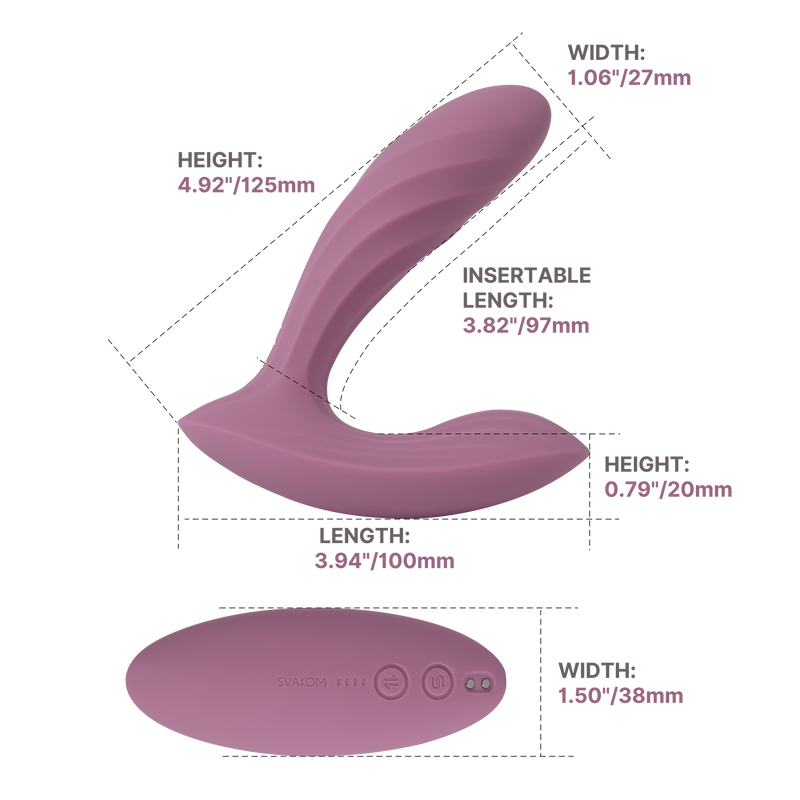 Svakom - Erica Plus - Höschenvibrator mit Stoßfunktion und App-Steuerung - Zwei Motoren - Hellrosa - Erotiekvoordeel.nl