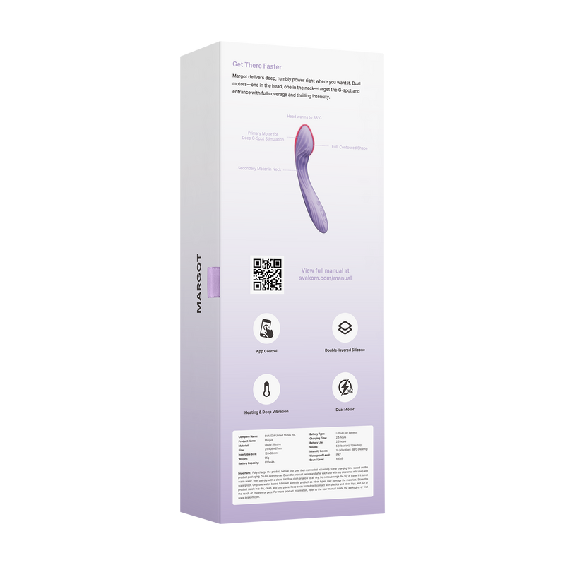 Svakom - Margot – G-spot Vibrator - Dual Motor - App Control – Lila-Erotiekvoordeel.nl