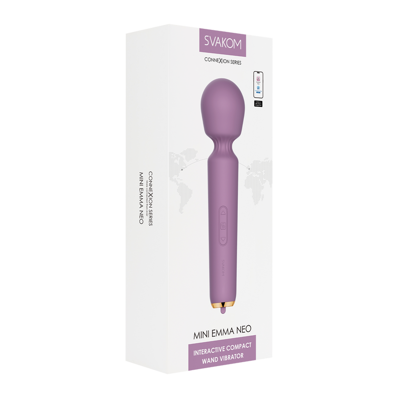 Svakom - Mini Emma Neo - Interactive Compact Wand Vibrator - Purple-Erotiekvoordeel.nl
