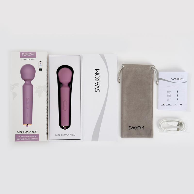 Svakom - Mini Emma Neo - Interactive Compact Wand Vibrator - Purple-Erotiekvoordeel.nl