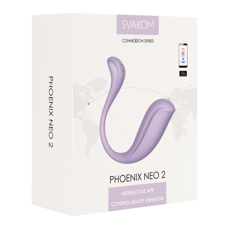 Svakom - Phoenix Neo 2 Interactive Bullet Vibrator - App Control - Lila-Erotiekvoordeel.nl
