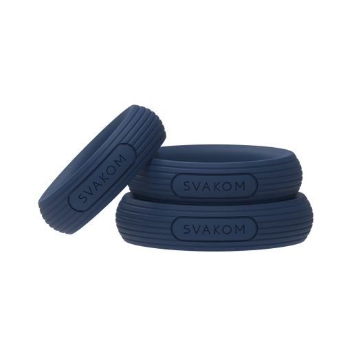 Svakom - Triooo - Set di anelli fallici - Blu - Erotiekvoordeel.nl