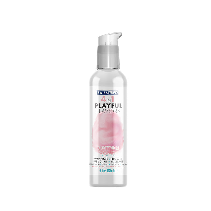 Swiss Navy - 4 in 1 Playful Flavors - Edible and Warming Lubricant and Massage Gel - Cotton Candy - Erotiekvoordeel.nl