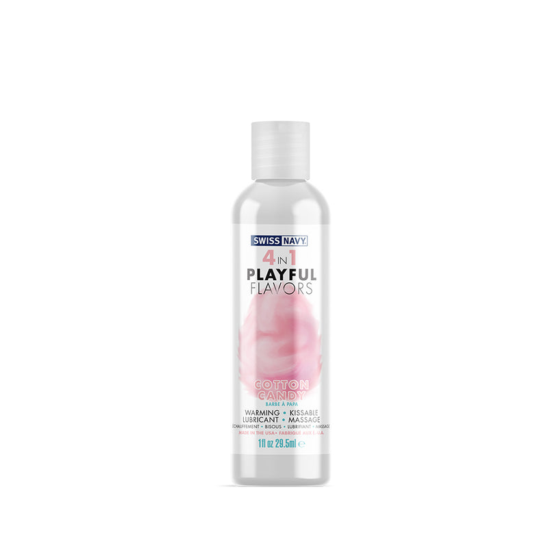 Swiss Navy - 4 in 1 Playful Flavors - Edible and Warming Lubricant and Massage Gel - Cotton Candy-Erotiekvoordeel.nl