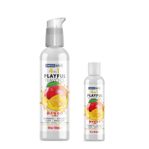 Swiss Navy - 4 in 1 Playful Flavors - Edible and Warming Lubricant and Massage - Mango-Erotiekvoordeel.nl