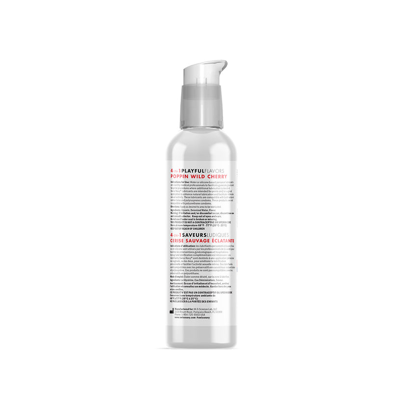 Swiss Navy - 4 in 1 Playful Flavors - Edible and Warming Lubricant and Massage Gel - Poppin Wild Cherry-Erotiekvoordeel.nl