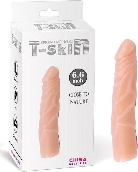 T- Skin - Spread Me - Realistische Dildo - Cyberskin - 17,7 x 3 cm - Lichte Huidskleur-Erotiekvoordeel.nl