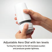 Tenga - Aero Cobalt Ring - Masturbator - Inclusief Droog Standaard - Wit-Erotiekvoordeel.nl