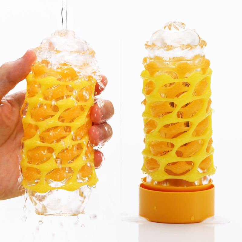 Tenga - Arte Weave Masturbator - Geel/Oranje-Erotiekvoordeel.nl