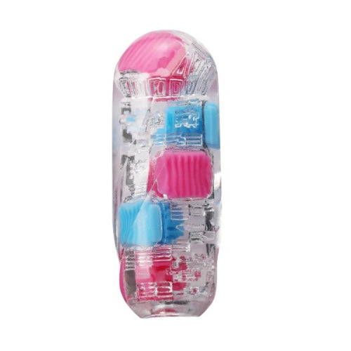 Tenga - Bobble Vacuum Cup Masturbator - Crazy Cubes - Transparent/Rosa/Blau - Erotiekvoordeel.nl