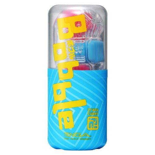 Tenga - Bobble Vacuum Cup Masturbator - Crazy Cubes - Transparent/Rosa/Blau - Erotiekvoordeel.nl