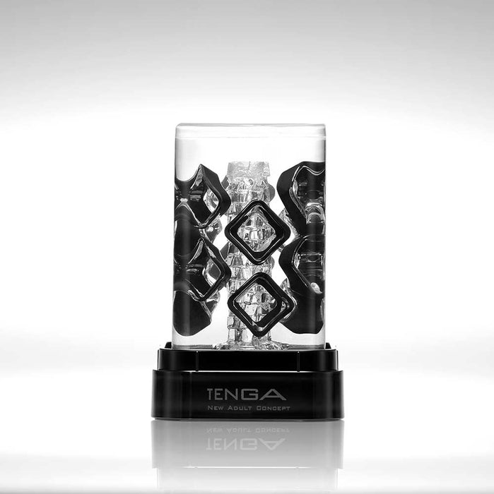 Tenga - Crystal Block Masturbator - Transparant/Zwart-Erotiekvoordeel.nl