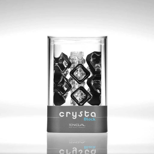 Tenga - Crystal Block Masturbator - Transparant/Zwart-Erotiekvoordeel.nl