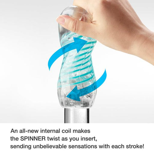 Tenga - Spinner 02 Hexa Masturbator - Transparant/Oranje-Erotiekvoordeel.nl