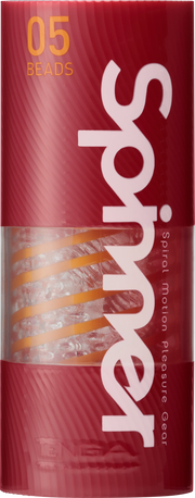 Tenga - Spinner 05 Beads Masturbator - Transparant/Oranje-Erotiekvoordeel.nl