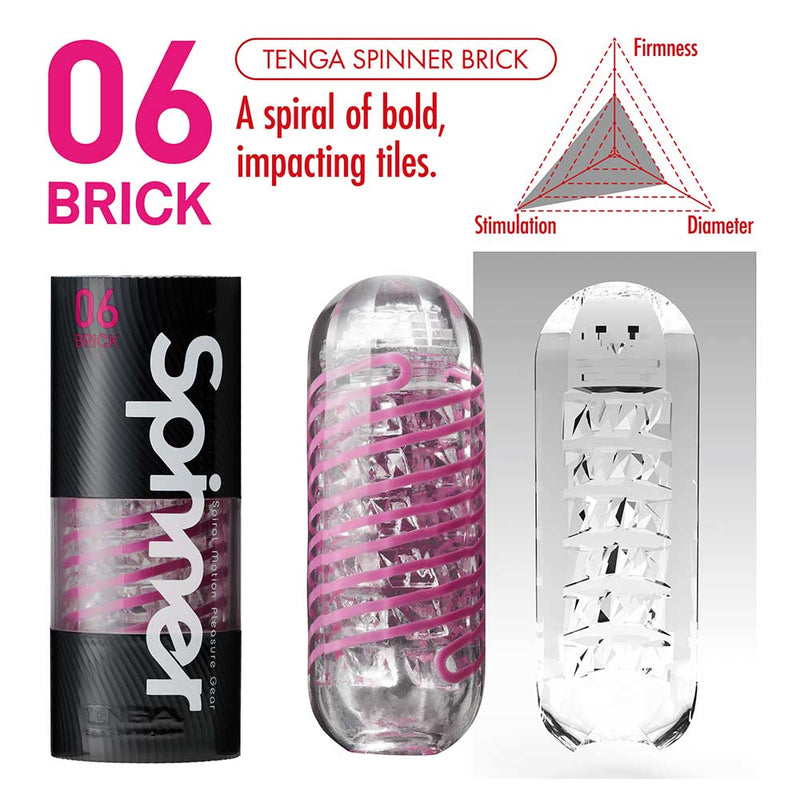Tenga - Spinner 06 Brick Masturbator - Transparant/Paars-Erotiekvoordeel.nl