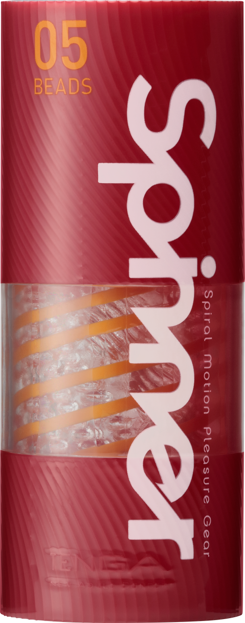 Tenga - Spinner 05 Beads Masturbator - Transparant/Oranje-Erotiekvoordeel.nl