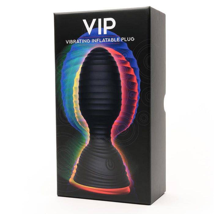 The VIP - Vibrerende Opblaasbare Buttplug - Zwart-Erotiekvoordeel.nl