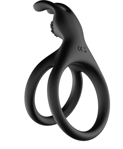 The Wave - Anello fallico doppio n. 08 - Nero-Erotiekvoordeel.nl