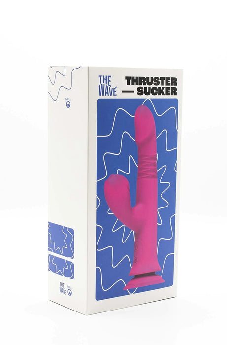 The Wave - Thruster Sucker - Stotende Vibrator met Zuignap en Clitoris Sucker - Roze-Erotiekvoordeel.nl