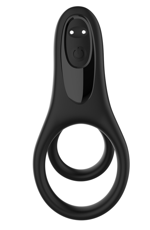 The Wave - Vibrating Double Cock Ring No. 25 - Black-Erotiekvoordeel.nl