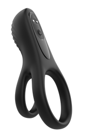 The Wave - Anello fallico doppio vibrante n. 25 - Nero-Erotiekvoordeel.nl