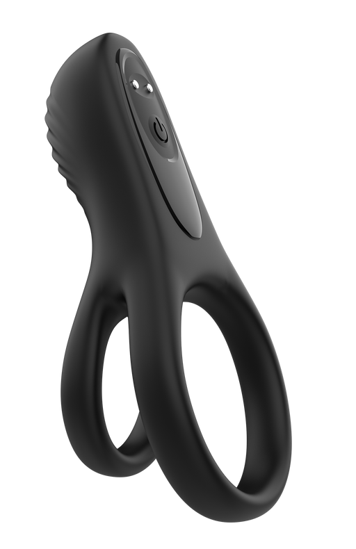 The Wave - Vibrating Double Cock Ring No. 25 - Black-Erotiekvoordeel.nl