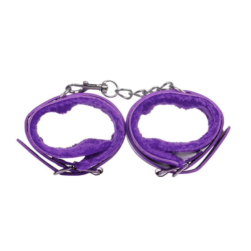 TieMeUp - Esposas de imitación de cuero - Suave forro de piel - Morado-Erotiekvoordeel.nl