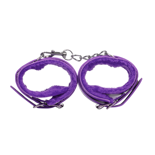 TieMeUp - Faux Leather Handcuffs - Soft Fur Lining - Purple-Erotiekvoordeel.nl