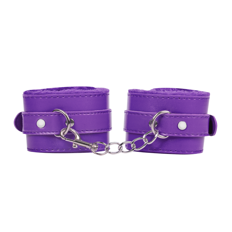 TieMeUp - Esposas de imitación de cuero - Suave forro de piel - Morado-Erotiekvoordeel.nl