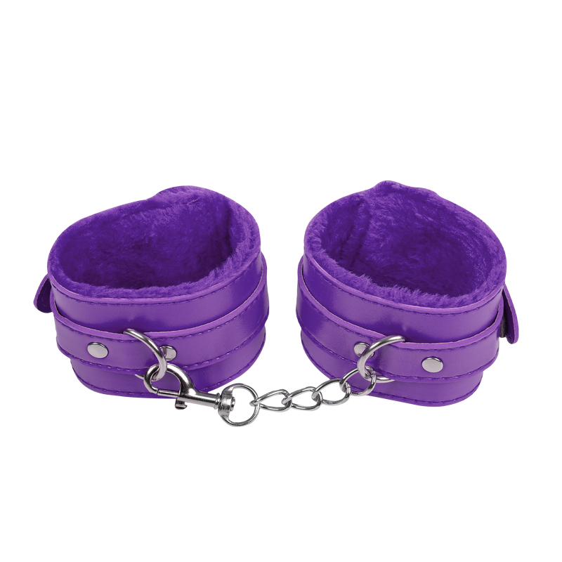 TieMeUp - Esposas de imitación de cuero - Suave forro de piel - Morado-Erotiekvoordeel.nl