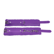 TieMeUp - Esposas de imitación de cuero - Suave forro de piel - Morado-Erotiekvoordeel.nl