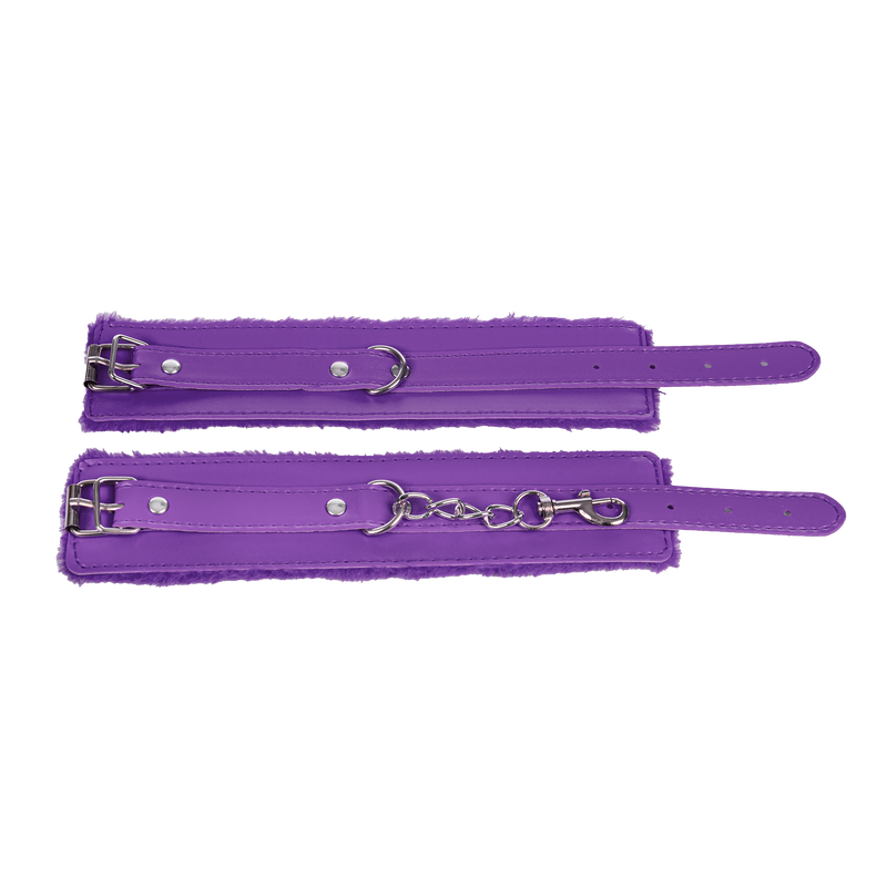 TieMeUp - Esposas de imitación de cuero - Suave forro de piel - Morado-Erotiekvoordeel.nl