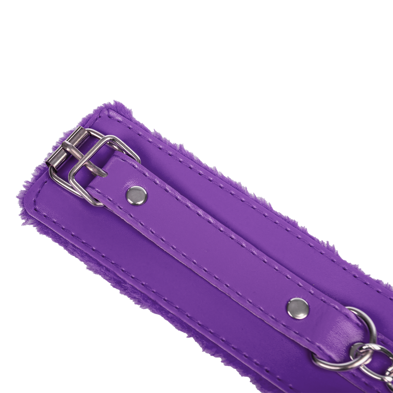 TieMeUp - Esposas de imitación de cuero - Suave forro de piel - Morado-Erotiekvoordeel.nl