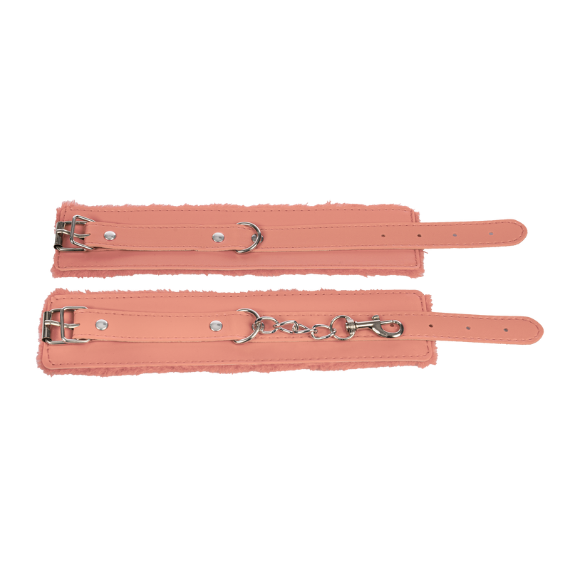 TieMeUp - Esposas de imitación de cuero - Suave forro de piel - Rosa - Erotiekvoordeel.nl