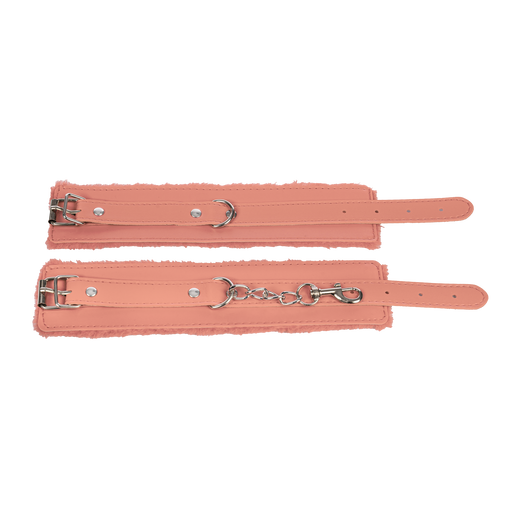 TieMeUp - Faux leather handcuffs - Soft fur lining - Pink-Erotiekvoordeel.nl