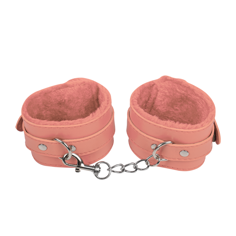TieMeUp - Esposas de imitación de cuero - Suave forro de piel - Rosa-Erotiekvoordeel.nl