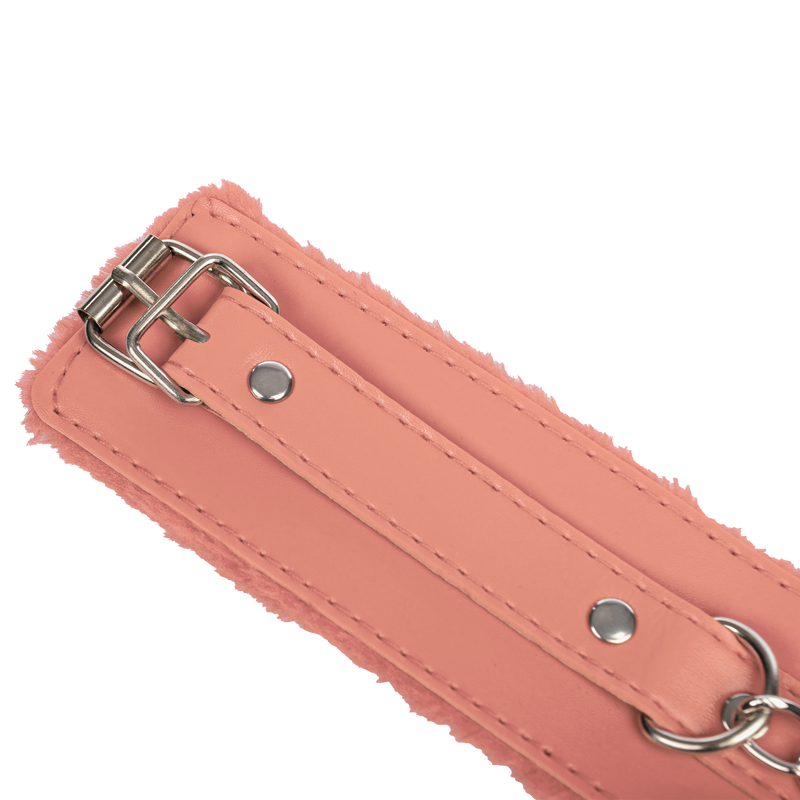 TieMeUp - Esposas de imitación de cuero - Suave forro de piel - Rosa -Erotiekvoordeel.nl
