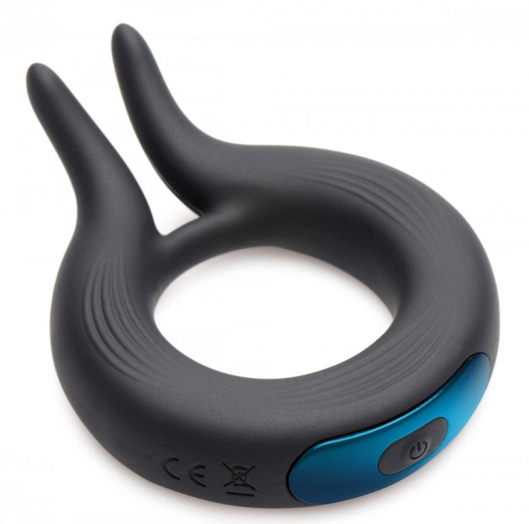 Trinity Vibes - Cock Viper - Anillo vibrador Dual Stim - Negro-Erotiekvoordeel.nl
