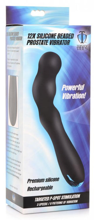 Trinity Vibes - Gebogen Anaal Vibrator - Zwart-Erotiekvoordeel.nl