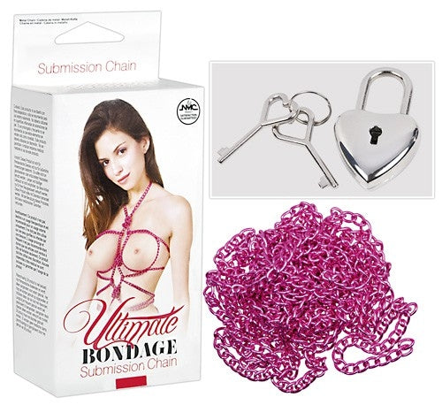 Ultimate Bondage Submission Chain - Bondage Chain - 6 meters - Pink - With Lock-Erotiekvoordeel.nl